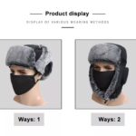 Gorro de invierno para mantener el calor al aire libre, antienfriado, impermeable y de terciopelo, gorro de esquí engrosado, L 58-60cm - Imagen 9