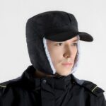 Sombrero de lengua de pato a prueba de viento, grueso, plegable, cálido, con plumón de cordero, Men (Dark Gray)