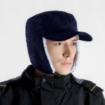 Sombrero de lengua de pato a prueba de viento, grueso, plegable, cálido, con plumón de cordero, Men (Royal Blue)