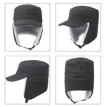 Sombrero de lengua de pato a prueba de viento, grueso, plegable, cálido, con plumón de cordero, Men (Royal Blue) - Imagen 3