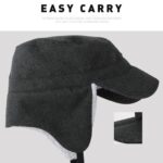 Sombrero de lengua de pato a prueba de viento, grueso, plegable, cálido, con plumón de cordero, Men (Dark Gray) - Imagen 5
