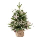 Caja de música giratoria LED de 50cm, Mini árbol de Navidad de escritorio, adornos decorativos navideños, 50cm (Green) - Imagen 2