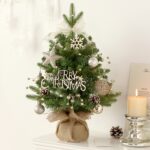 Caja de música giratoria LED de 50cm, Mini árbol de Navidad de escritorio, adornos decorativos navideños, 50cm (Green) - Imagen 7