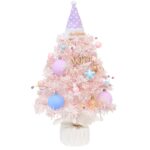 Caja de música giratoria LED de 50cm, Mini árbol de Navidad de escritorio, adornos decorativos navideños, 50cm (Macaroon) - Imagen 2