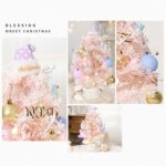 Caja de música giratoria LED de 50cm, Mini árbol de Navidad de escritorio, adornos decorativos navideños, 50cm (Macaroon) - Imagen 3