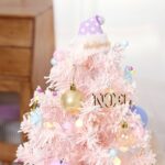 Caja de música giratoria LED de 50cm, Mini árbol de Navidad de escritorio, adornos decorativos navideños, 50cm (Macaroon) - Imagen 6