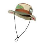 Sombrero de pescador de montañismo retro, sombrero de protección solar con parches, gorra de vaquero al aire libre, One Size 55-59cm