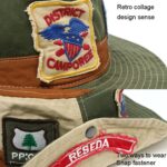 Sombrero de pescador de montañismo retro, sombrero de protección solar con parches, gorra de vaquero al aire libre, One Size 55-59cm - Imagen 3