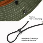 Sombrero de pescador de montañismo retro, sombrero de protección solar con parches, gorra de vaquero al aire libre, One Size 55-59cm - Imagen 4
