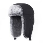 Gorro a prueba de viento para exteriores, gorro de algodón grueso para invierno, gorro cálido a prueba de frío para montar, 62-66cm (Black)