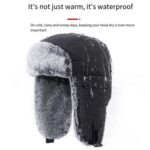 Gorro a prueba de viento para exteriores, gorro de algodón grueso para invierno, gorro cálido a prueba de frío para montar, 58-62cm (Black) - Imagen 3