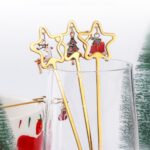 Cuchara agitadora navideña, tenedor de postre, vajilla de estrella de Nochebuena, regalo, 2pcs /Pack A410 - Imagen 6