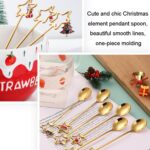 Juego de cubiertos con colgante de estrella, cuchara y tenedor de acero inoxidable navideño, 4 unidades por paquete, 410 Fork - Imagen 3