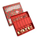 sistema del regalo de los cubiertos de la cuchara y de la bifurcación del acero inoxidable de la Navidad 6pcs /Pack, 410 Pentagram+Red Box, 410 Pentagram+Green Box, 304 Pentagram+Red Box, 304 Pentagram+Green Box, 304 Circle+Red Box, 304 Circle+Green Box