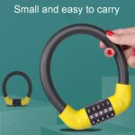Cerradura de ciclismo antirrobo de seguridad con cerradura de combinación de 5 dígitos para bicicletas y vehículos eléctricos, 57 x 1.72cm - Imagen 3