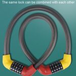 Cerradura de ciclismo antirrobo de seguridad con cerradura de combinación de 5 dígitos para bicicletas y vehículos eléctricos, 57 x 1.72cm - Imagen 4