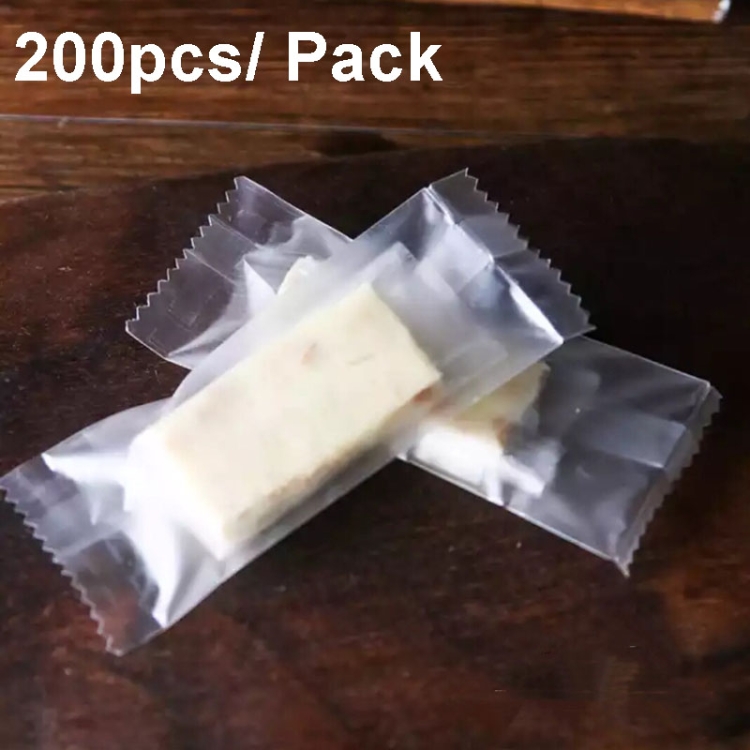 TBD0604182102.jpg Bolsa de embalaje de turrón helado translúcido sellada a máquina, 200pcs /Pack 4x9.5cm - Imagen 1