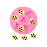 Molde de silicona de abeja pequeña, molde para pastel de chocolate y fondant, Mk-3172 Pink