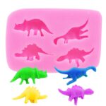 Molde de silicona de dinosaurio, molde decorativo para pastel de chocolate y fondant