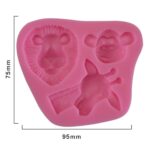 Dibujos animados animales tridimensionales fondant molde de silicona decoración de pasteles herramientas para hornear, 0599 - Imagen 2