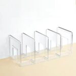 Estantería de acrílico para almacenamiento de libros, sujetalibros de escritorio, estantería de papelería para oficina, Regular Transparent