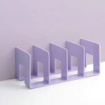 Estantería de acrílico para almacenamiento de libros, sujetalibros de escritorio, estantería de papelería para oficina, Thicken Purple