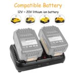 DCB102 para cargador dual de batería de litio DeWalt 10.8V-20V, US - Imagen 7