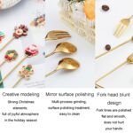 2 unids/pack regalo de Navidad cuchara fruta de dibujos animados tenedor postre cuchara para café, Elk (Blue Box) - Imagen 3