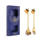 Cuchara mezcladora navideña, tenedor de fruta con cubiertos colgantes, paquete de 2 unidades, Bell (Blue Box)