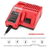 M12-18C para cargador de batería de herramientas eléctricas Milwaukee de 18V, EU - Imagen 2