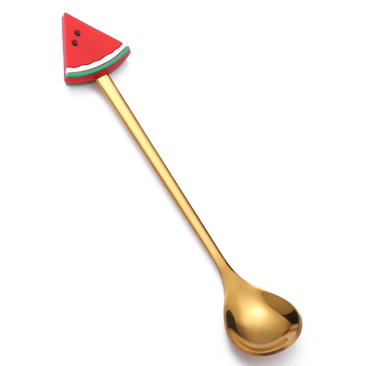 TBD0604201305.jpg Cuchara de café de acero inoxidable, tenedor de fruta de dibujos animados, vajilla bonita para niños, Watermelon Spoon - Imagen 1