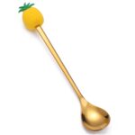 Cuchara de café de acero inoxidable, tenedor de fruta de dibujos animados, vajilla bonita para niños, Pineapple Spoon