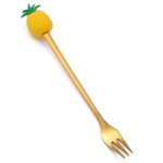 Cuchara de café de acero inoxidable, tenedor de fruta de dibujos animados, vajilla bonita para niños, Pineapple Fork