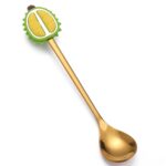 Cuchara de café de acero inoxidable, tenedor de fruta de dibujos animados, vajilla bonita para niños, Durian Spoon