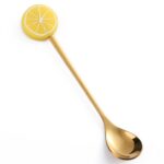 Cuchara de café de acero inoxidable, tenedor de fruta de dibujos animados, vajilla bonita para niños, Lemon Slice Spoon