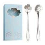 Juego de cubiertos de cuchara y tenedor de acero inoxidable de 2 piezas / paquete, Silver Spoon+Light Blue Box