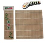 Cortina de sushi no adhesiva con rollo de sushi de bambú de 23 x 22 cm