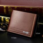 MenBense Cartera para hombre Monedero informal Monedero de gran capacidad Clip para dinero, 555-4 (Light Coffee) - Imagen 2