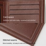 MenBense Cartera para hombre Monedero informal Monedero de gran capacidad Clip para dinero, 555-3 (Dark Coffee) - Imagen 4
