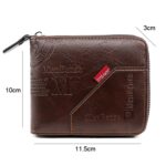 MenBense Cartera corta con cremallera para hombre, monedero de gran capacidad, clip para dinero con múltiples tarjetas - Imagen 3