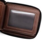 MenBense Cartera corta con cremallera para hombre, monedero de gran capacidad, clip para dinero con múltiples tarjetas - Imagen 5