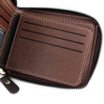 MenBense Cartera corta con cremallera para hombre, monedero de gran capacidad, clip para dinero con múltiples tarjetas - Imagen 6