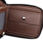MenBense Cartera corta con cremallera para hombre, monedero de gran capacidad, clip para dinero con múltiples tarjetas - Imagen 7