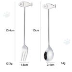 Cuchara agitadora para mascotas de dibujos animados de acero inoxidable 304, tenedor para fruta, cuchara para postre, Fish Spoon (Silver) - Imagen 2