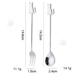 Cuchara agitadora para mascotas de dibujos animados de acero inoxidable 304, tenedor para fruta, cuchara para postre, Back Cat Fork (Gold) - Imagen 2