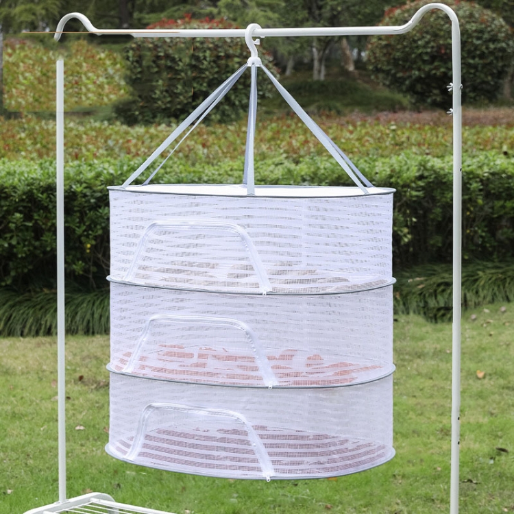TBD0604207203.jpg 50 x 70 cm secado plegable pesca verduras red de pescado colgar ropa secado estante de almacenamiento, 3 Layers - Imagen 1