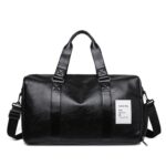 Bolso del entrenamiento del deporte de la yoga del bolso de la aptitud del viaje del cuero de la PU con el compartimiento del zapato