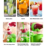 Exprimidor de mano pequeño procesador de alimentos portátil exprimidor de jugo y verduras, Azul, Verde, Rojo - Imagen 7