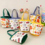 Bolso de lona con dibujos animados para niños, bolso Bento con Graffiti, bolso para padres e hijos, Model 2 (Yellow) - Imagen 2