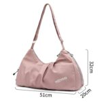 Bolsa de almacenamiento para natación con separación de ropa seca y húmeda, bolsa deportiva para ejercicios con compartimento para zapatos, Beige - Imagen 3